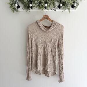 SnoSkins textured cowl-neck Sweater Nude XS YY7036 baselayer outdoor ski
